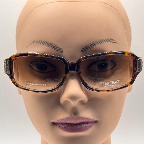 NOS Vintage Y2K Designer Sunglasses | Ellen Tracy | Tortoise Plastic 2000s Style main image 4